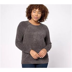 Barefoot Dreams CozyChic Lite Kangaroo Pocket Carbon Sweatshirt 1X